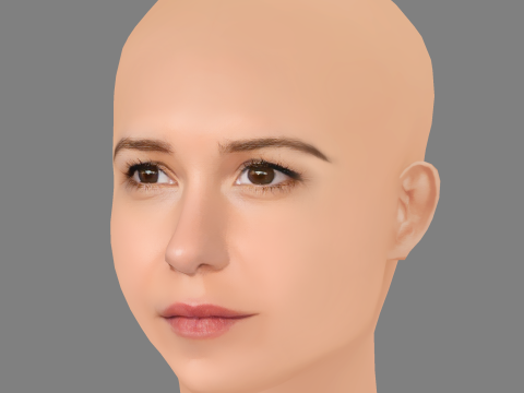Katherine Waterston Head - No Hair - Low poly head for game 3Dモデル