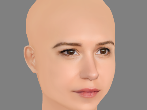 Katherine Waterston Head - No Hair - Low poly head for game 3Dモデル