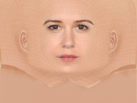 Katherine Waterston Head - No Hair - Low poly head for game 3Dモデル
