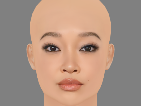 Lana Condor Head - No Hair - Low poly head for game 3Dモデル