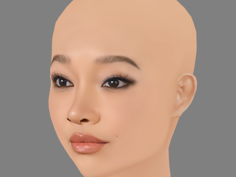 Lana Condor Head - No Hair - Low poly head for game 3Dモデル