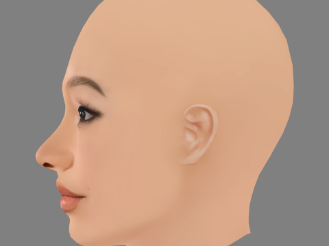 Lana Condor Head - No Hair - Low poly head for game 3Dモデル