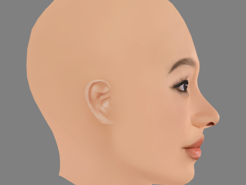 Lana Condor Head - No Hair - Low poly head for game 3Dモデル