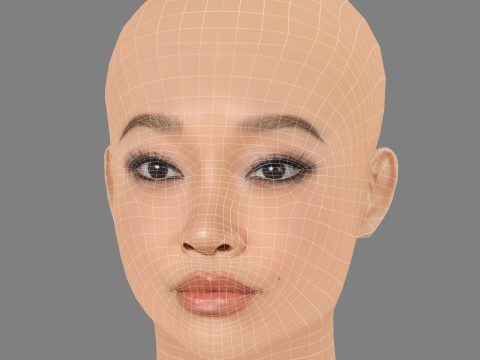 Lana Condor Head - No Hair - Low poly head for game 3Dモデル