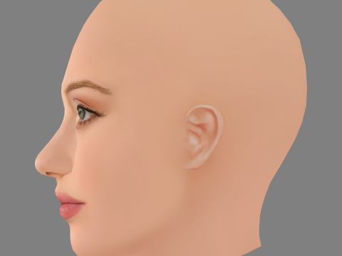 Lili Reinhart Head - No Hair - Low poly head for game Modelo 3D