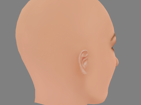 Lili Reinhart Head - No Hair - Low poly head for game Modelo 3D