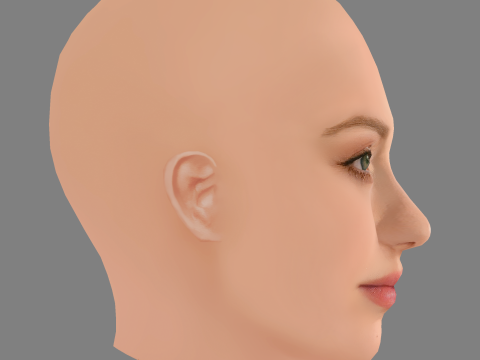 Lili Reinhart Head - No Hair - Low poly head for game Modelo 3D