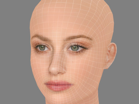 Lili Reinhart Head - No Hair - Low poly head for game Modelo 3D