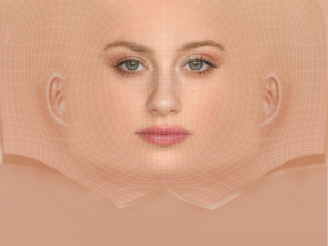 Lili Reinhart Head - No Hair - Low poly head for game Modelo 3D