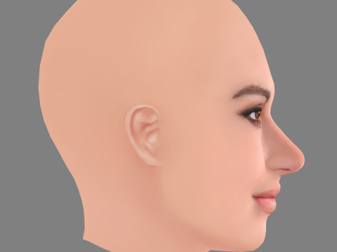 Lily James Head - No Hair - Low poly head for game 3D Modell