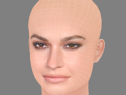 Lily James Head - No Hair - Low poly head for game 3D Modell