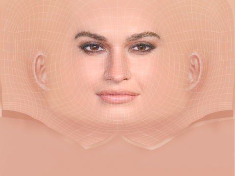 Lily James Head - No Hair - Low poly head for game 3D Modell