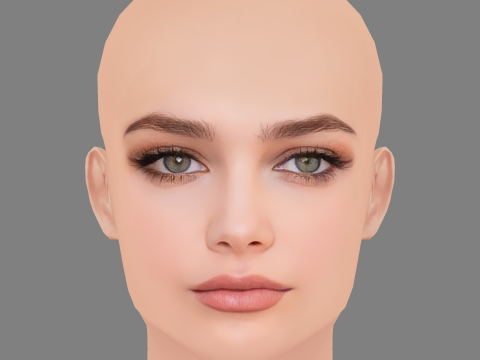 Lily-Rose Depp Head - No Hair - Low poly head for game 3Dモデル