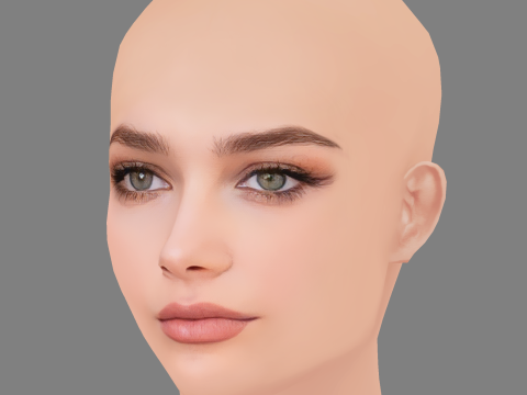 Lily-Rose Depp Head - No Hair - Low poly head for game 3Dモデル