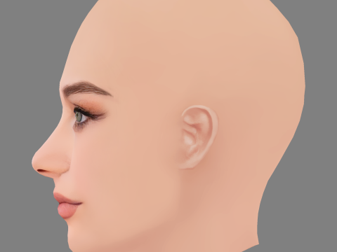 Lily-Rose Depp Head - No Hair - Low poly head for game 3Dモデル