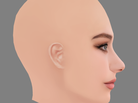 Lily-Rose Depp Head - No Hair - Low poly head for game 3Dモデル