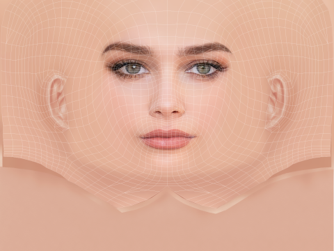 Lily-Rose Depp Head - No Hair - Low poly head for game 3Dモデル