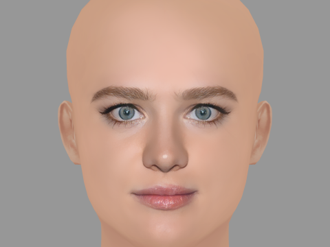 Mackenzie Davis Head - No Hair - Low poly head for game 3Dモデル