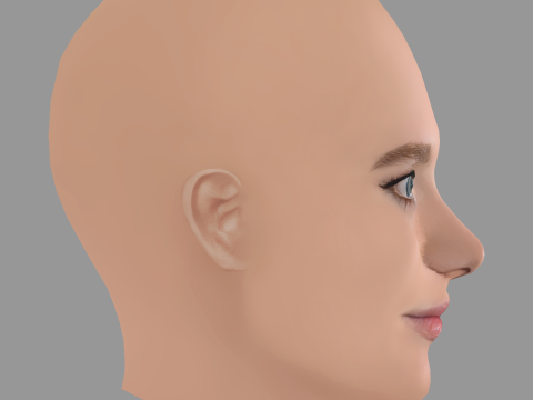 Mackenzie Davis Head - No Hair - Low poly head for game 3Dモデル