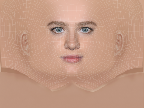 Mackenzie Davis Head - No Hair - Low poly head for game 3Dモデル