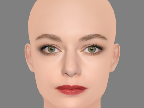 Mackenzie Foy Head - No Hair - Low poly head for game 3D Modell