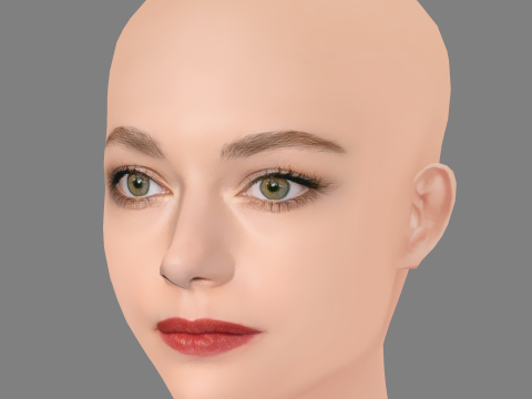 Mackenzie Foy Head - No Hair - Low poly head for game 3D Modell