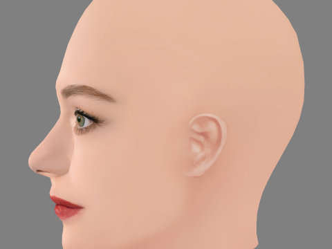 Mackenzie Foy Head - No Hair - Low poly head for game 3D Modell