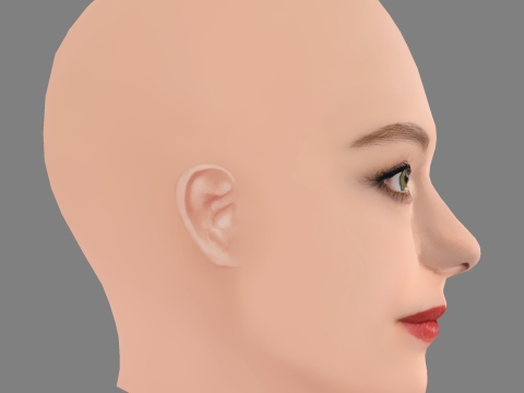 Mackenzie Foy Head - No Hair - Low poly head for game 3D Modell