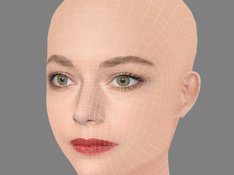 Mackenzie Foy Head - No Hair - Low poly head for game 3D Modell
