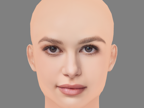 Madelaine Petsch Head - No Hair - Low poly head for game 3D Model