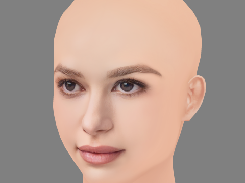 Madelaine Petsch Head - No Hair - Low poly head for game 3D Model