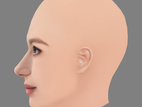 Madelaine Petsch Head - No Hair - Low poly head for game 3D Model