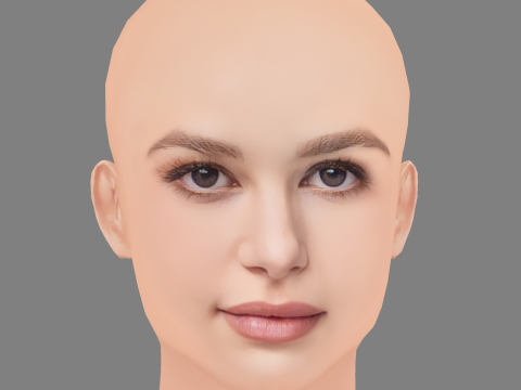 Madelaine Petsch Head - No Hair - Low poly head for game 3D Model