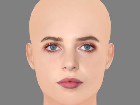 Maya Hawke Head - No Hair - Low poly head for game 3D Model