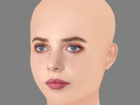 Maya Hawke Head - No Hair - Low poly head for game 3D Model