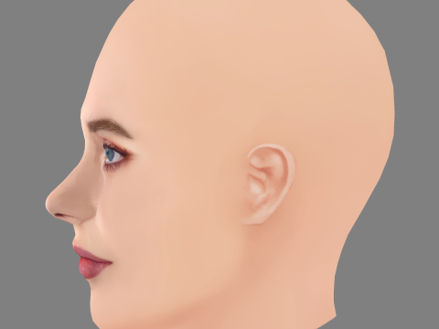 Maya Hawke Head - No Hair - Low poly head for game 3D Model