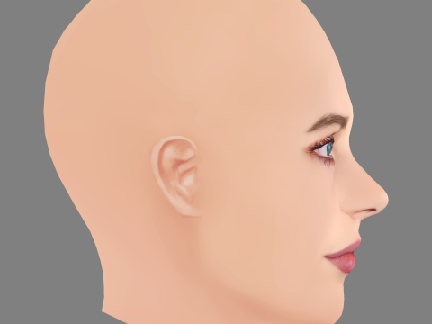 Maya Hawke Head - No Hair - Low poly head for game 3D Model