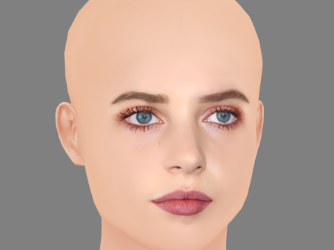 Maya Hawke Head - No Hair - Low poly head for game 3D Model