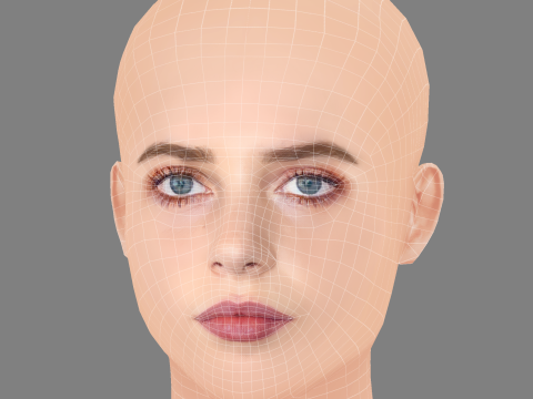 Maya Hawke Head - No Hair - Low poly head for game 3D Model