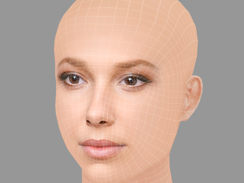 Millie Bobby Brown Head - No Hair - Low poly head for game 3Dモデル