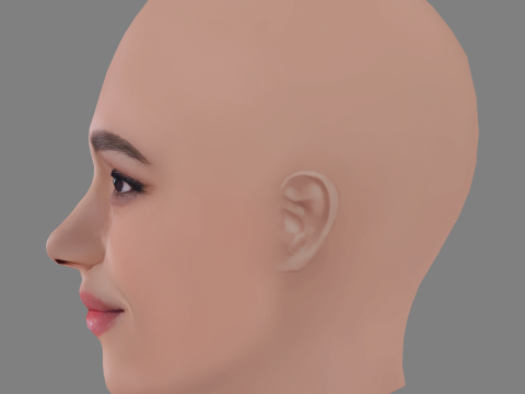 Nathalie Emmanuel Head - No Hair - Low poly head for game 3D Model