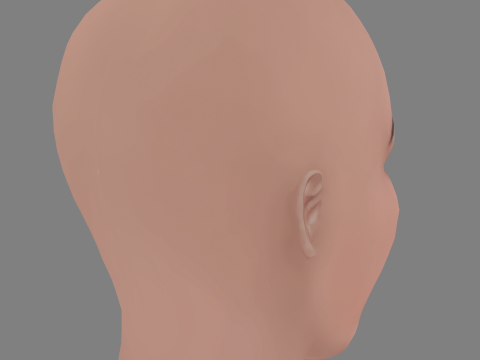 Nathalie Emmanuel Head - No Hair - Low poly head for game 3D Model