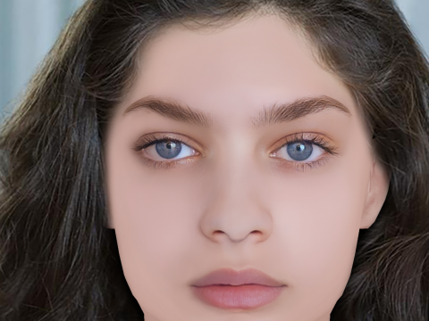 Odeya Rush Head - No Hair - Low poly head for game 3Dモデル