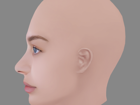 Odeya Rush Head - No Hair - Low poly head for game 3Dモデル