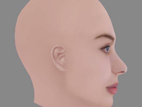Odeya Rush Head - No Hair - Low poly head for game 3Dモデル
