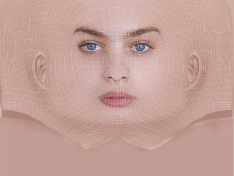 Odeya Rush Head - No Hair - Low poly head for game 3Dモデル