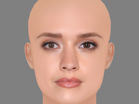 Olivia Cooke Head - No Hair - Low poly head for game Modèle 3D