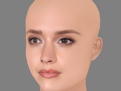 Olivia Cooke Head - No Hair - Low poly head for game Modèle 3D