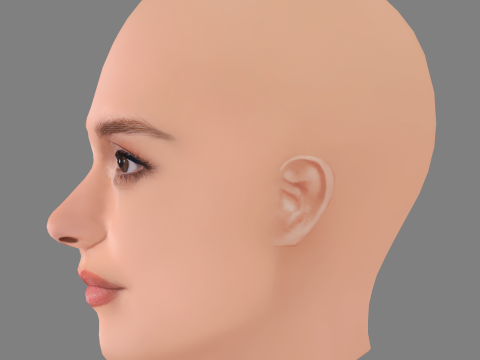 Olivia Cooke Head - No Hair - Low poly head for game Modèle 3D