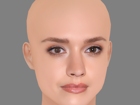 Olivia Cooke Head - No Hair - Low poly head for game Modèle 3D